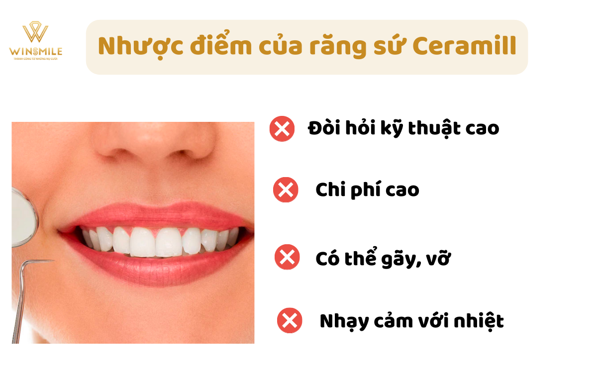 Răng sứ Ceramill cũng tồn tại một số nhược điểm.