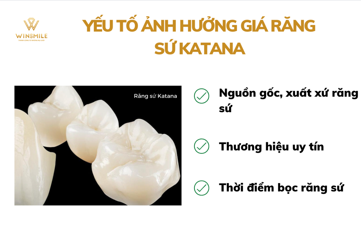 Có 3 yếu tố ảnh hưởng đến giá răng sứ Katana
