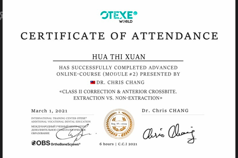 Chứng chỉ chỉnh nha của giáo sư Dr Chrischang 